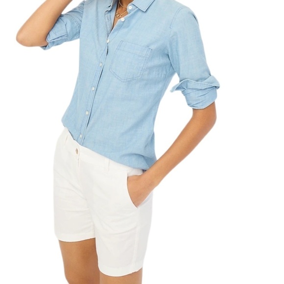 J. Crew Factory sz 16 White 7" classic chino shorts New - Picture 1 of 10